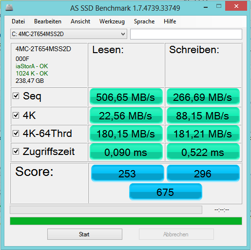Windows 8 AS SSD Benchmark full